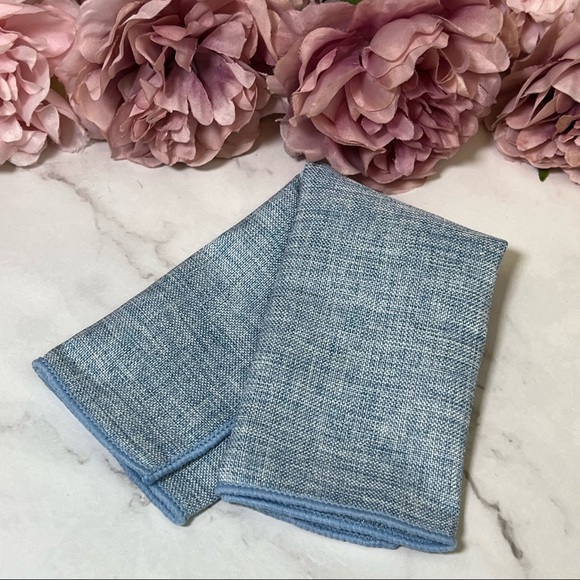 Handmade Wood Butterfly Bow Tie Cufflinks Blue Pocket Square & Boutonnière Set - Picture 13 of 16